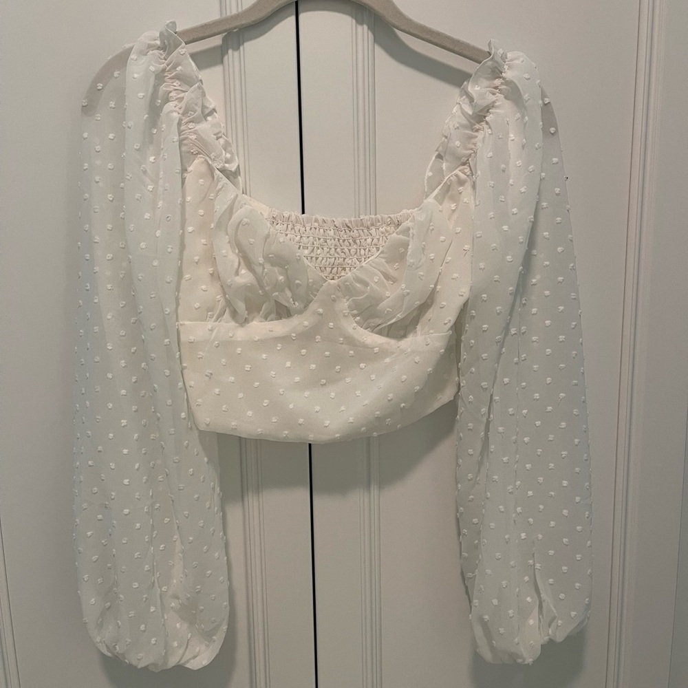 Shein Crop Puff Sleeve Top